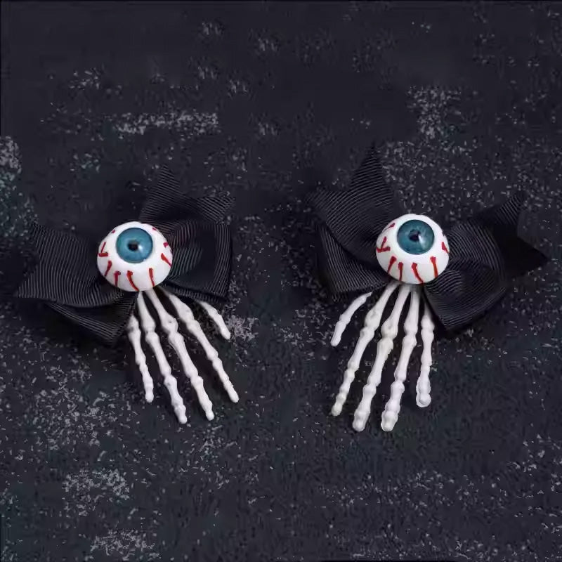 🎃Halloween Series Handmade Skull Claw Bow Hairpin🦇
