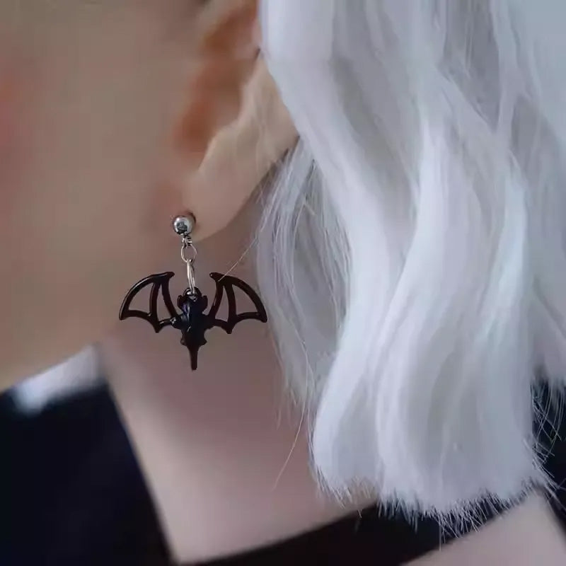 🎃Halloween Series Handmade Black Bat Earrings🦇
