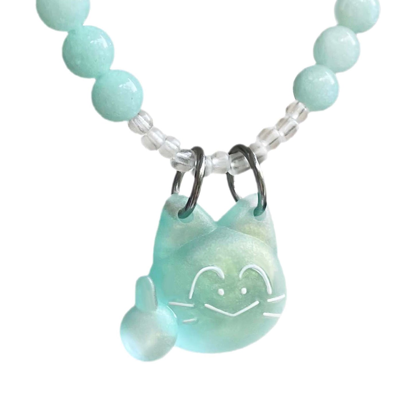 A dirty monkey. Twin Killer Series. Rebellious Middle Finger Cat Jade Necklace.