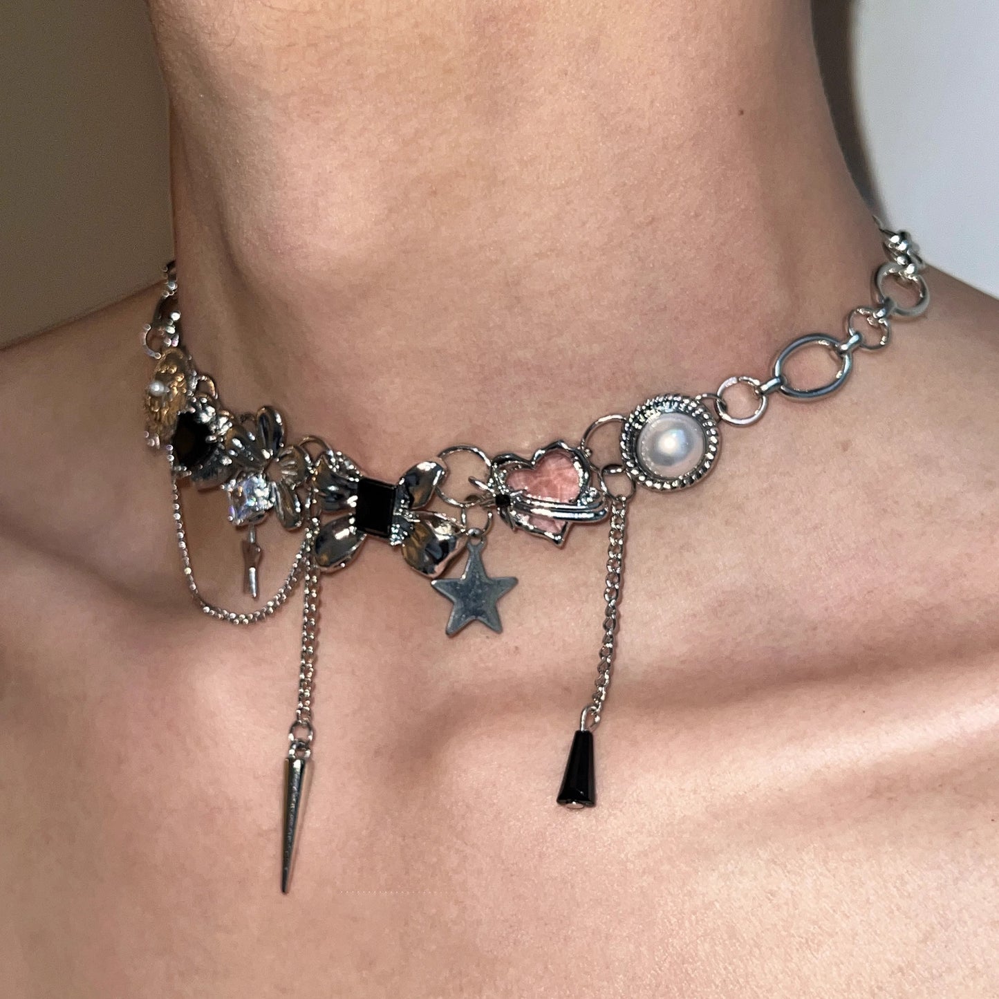 Summer Story Element Patchwork Necklace