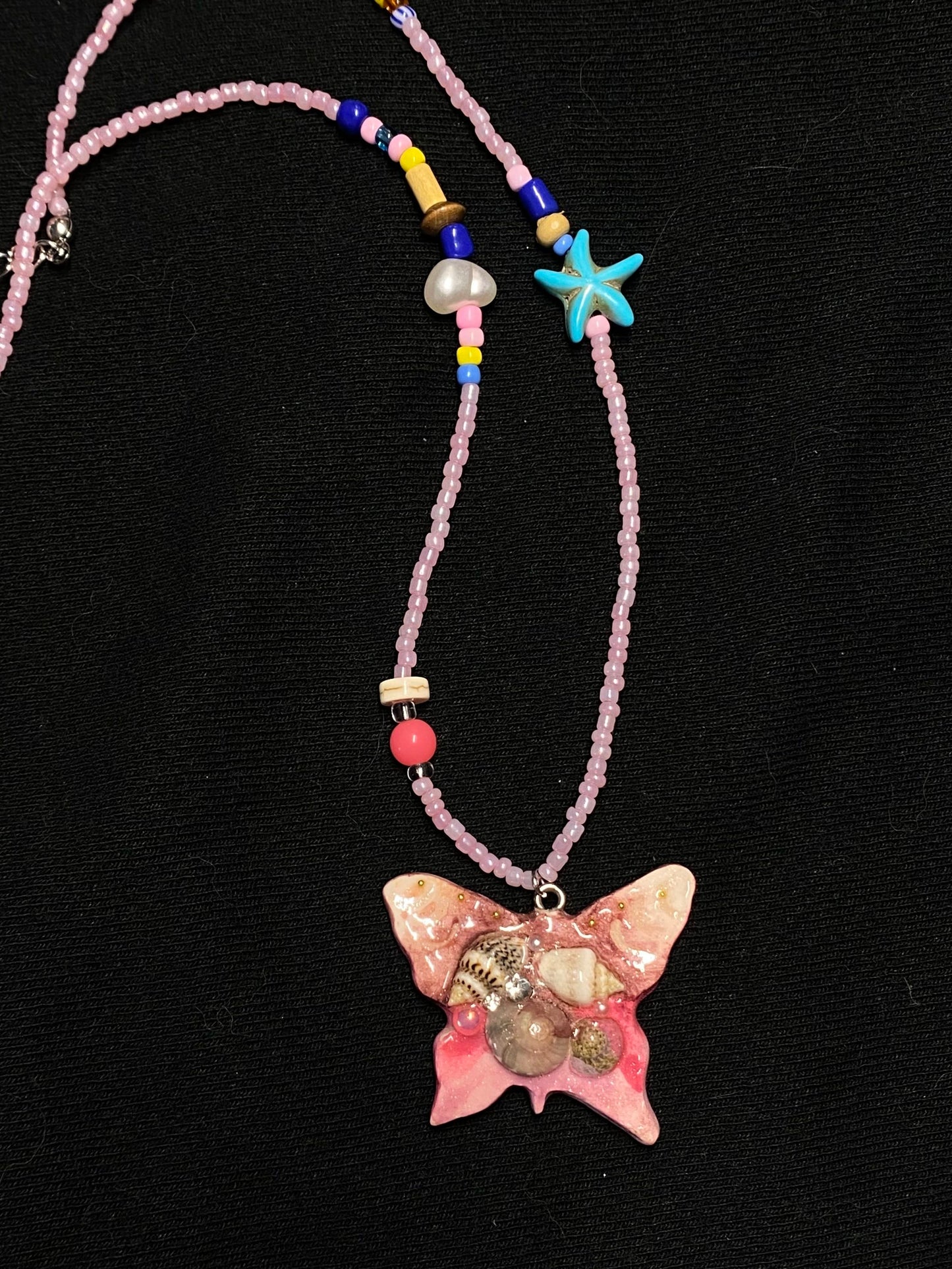 【Oil-Painted Butterfly Dream Pendant】C Handmade Polymer Clay Necklace