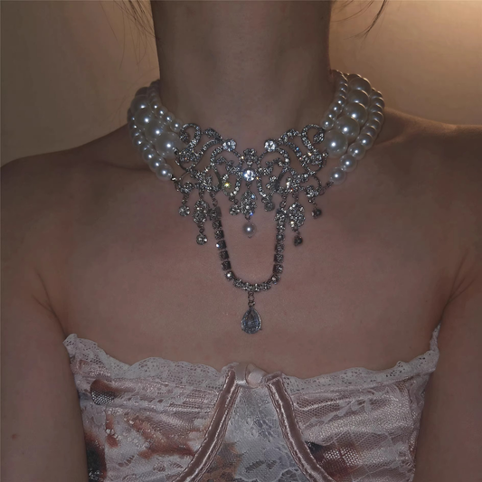 4-Strand Multi-Layer Faux Pearl Necklace