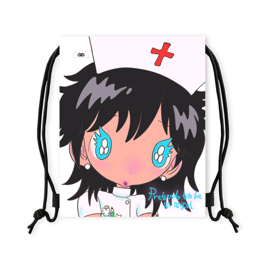 TakeaBreak Angel Costume Series Double-sided Printed Waterproof Thick Canvas Drawstring Bag