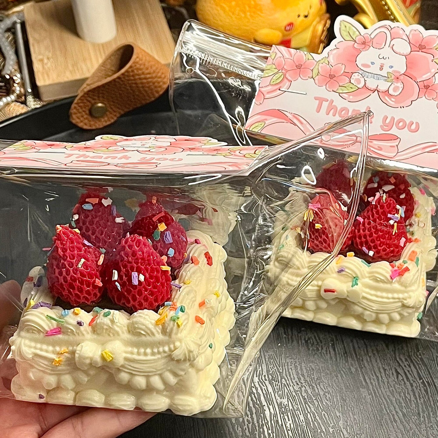 Strawberry Layer Cake Stress Relief Squeeze Slow-Rising Squishy Toy