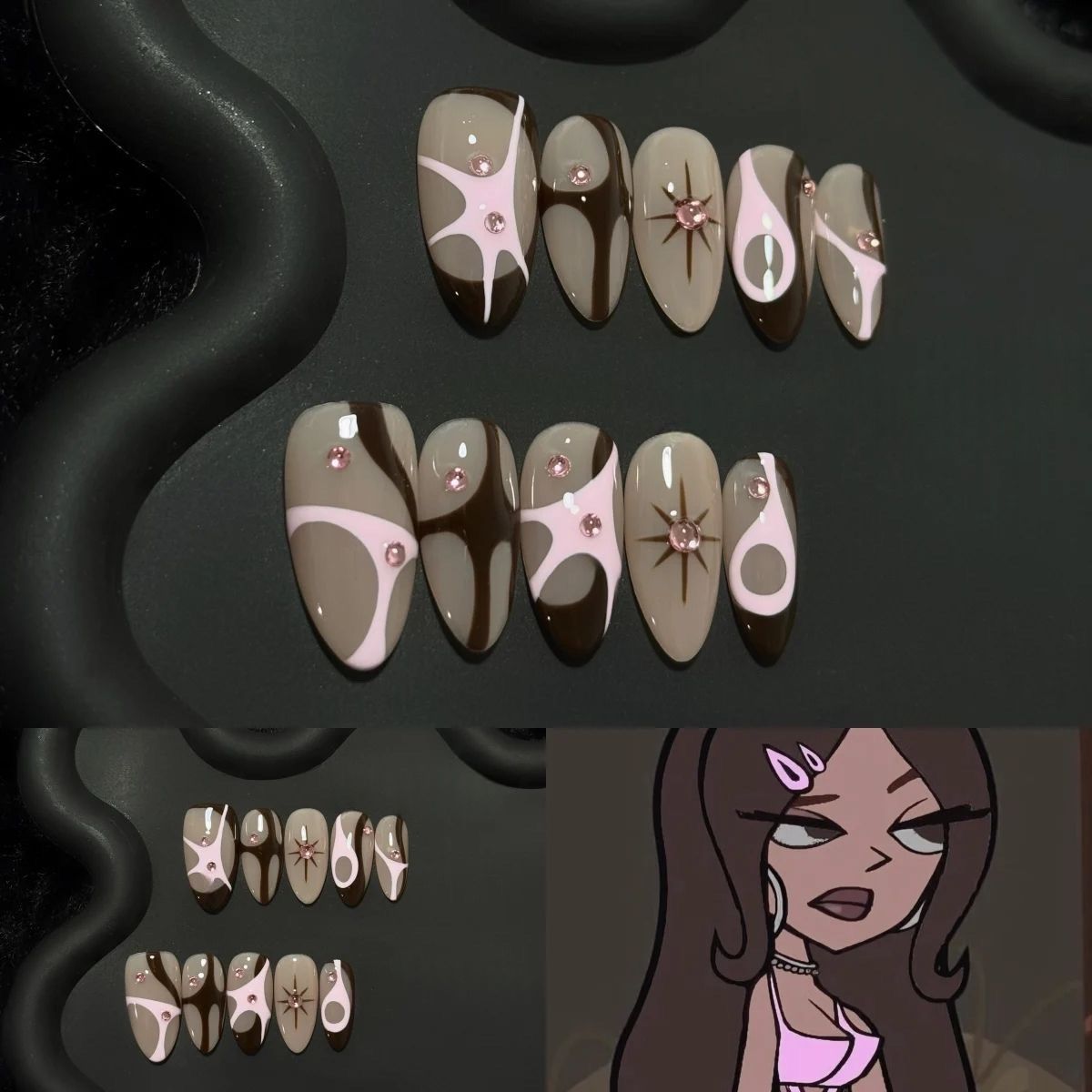 Medium Almond Interstellar Handmade Press On Nail Set