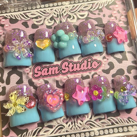 Medium Duck Plastic Candy Handmade Press On Nail Set