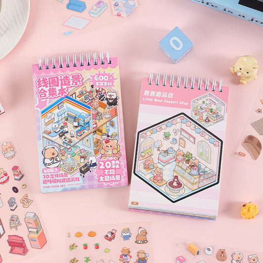 Little Animal Shop 💰 Business 3D Sticker Collection Book