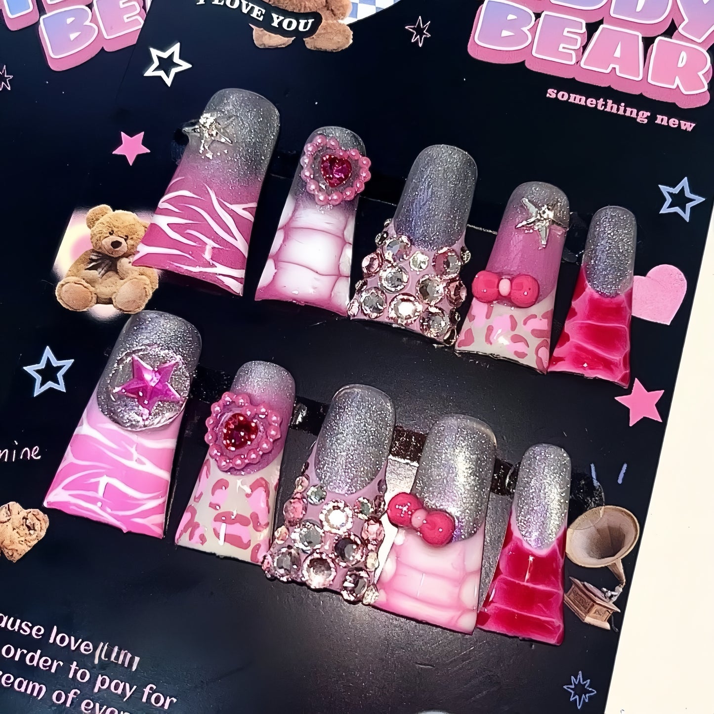 Long Duck Pink Gummy Claw Handmade Press On Nail Set