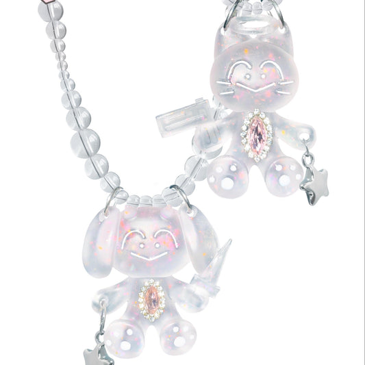 A dirty monkey The Twins Killers - Cat and Dog Agents Original Transparent Crystal Necklace