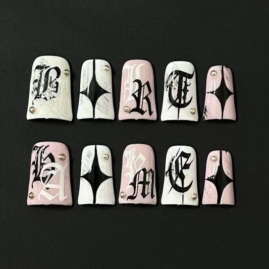 Duck Bill Hand-Painted Gothic Sweet Handmade Press On Nail Set
