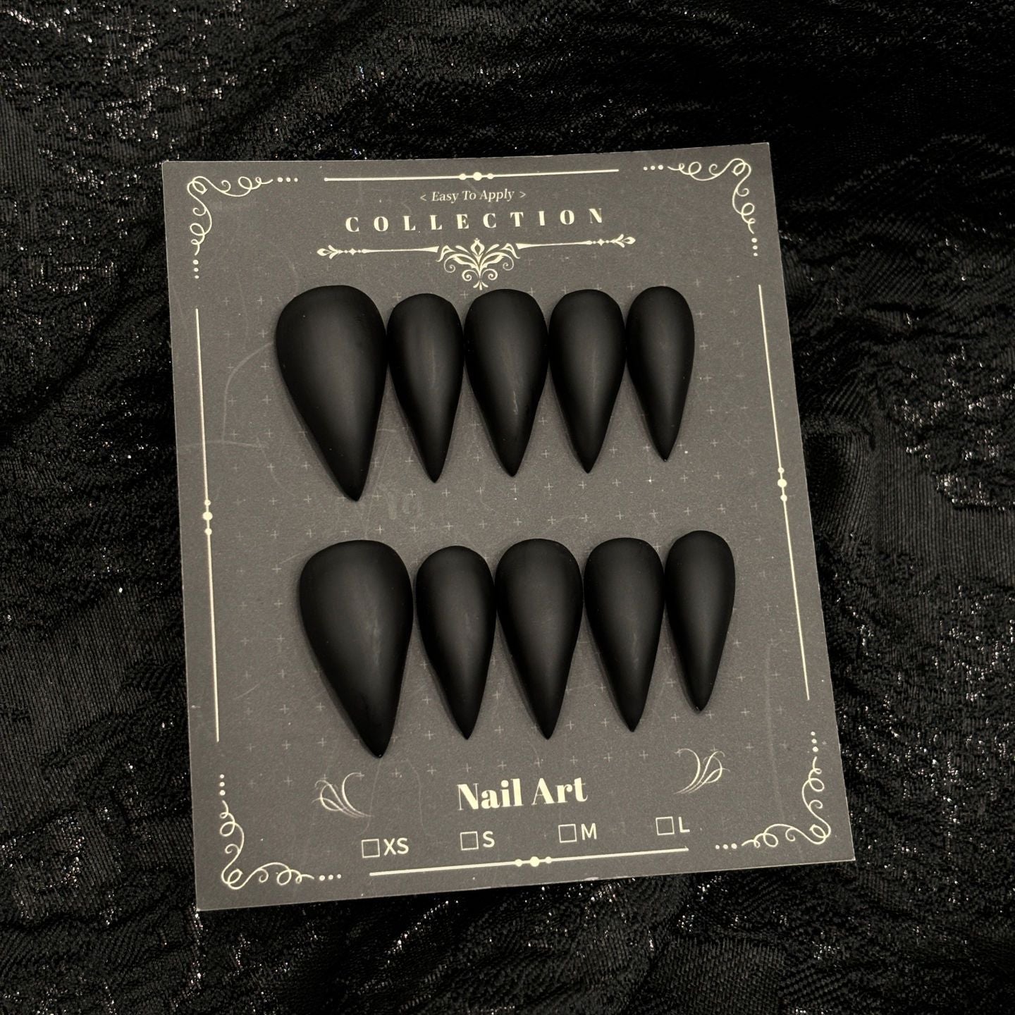 Black Dragon Claw Matte Handmade Press On Nail Set