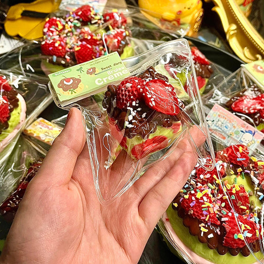 Strawberry Matcha Milk Brick Stress Relief Squeeze Slow-Rising Squishy Toy