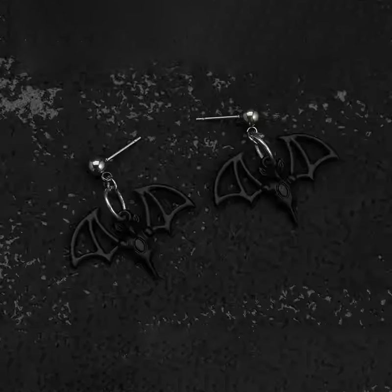 🎃Halloween Series Handmade Black Bat Earrings🦇