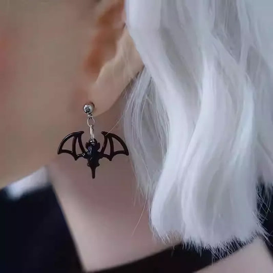 🎃Halloween Series Handmade Black Bat Earrings🦇