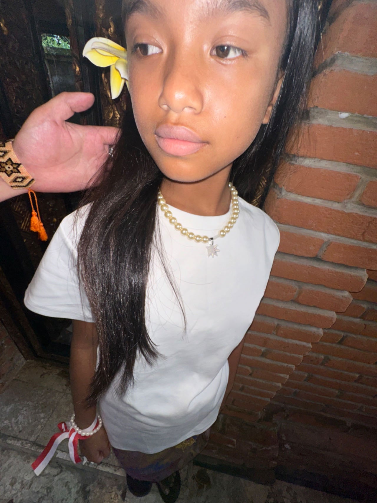 Take a Break - Studded Glass Pearl Pink Zircon Necklace