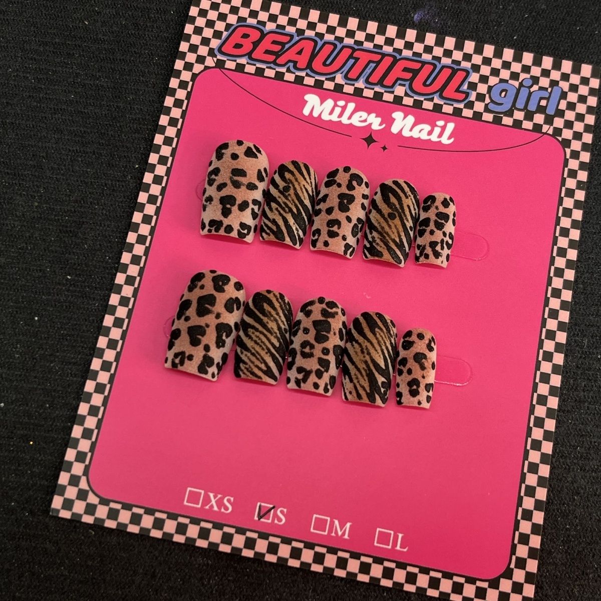 Medium Square Leopard Tiger Y2K Riot Handmade Press On Nail Set