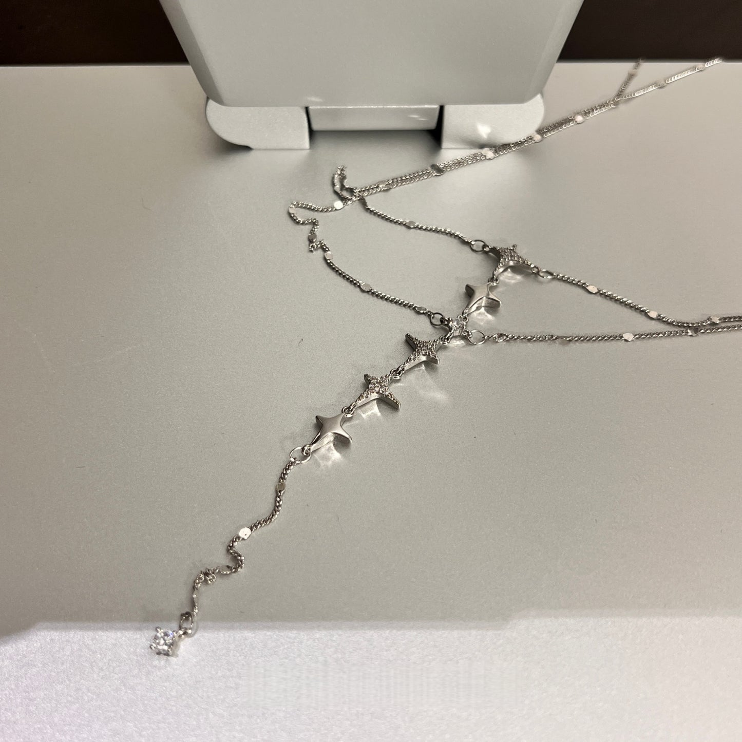 Sparkling Fishbone Starry Layered Necklace