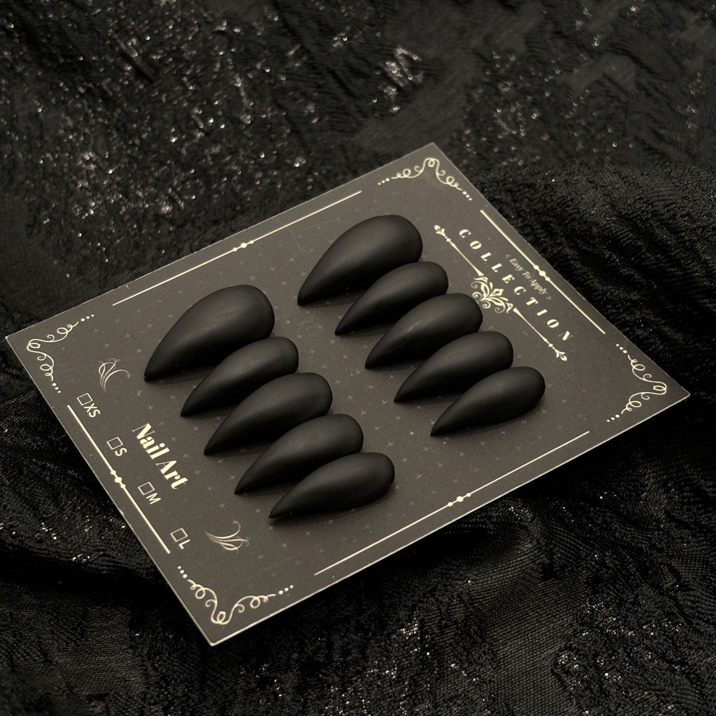 Black Dragon Claw Matte Handmade Press On Nail Set