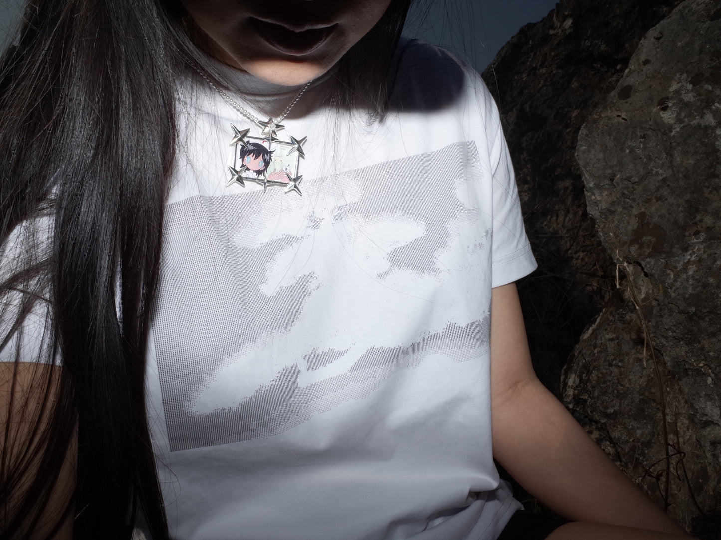 TakeaBreak Angel Costume Series - Thorny Star Thick Silver Plating - Pearl Necklace