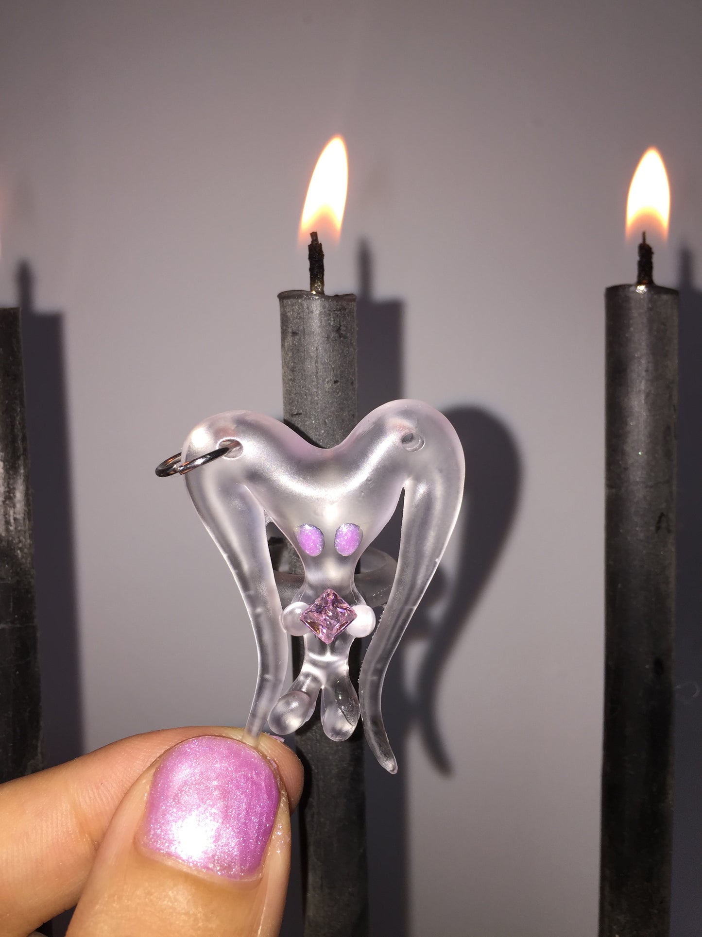 Take a break. Transparent alien creature named Norma's ring.