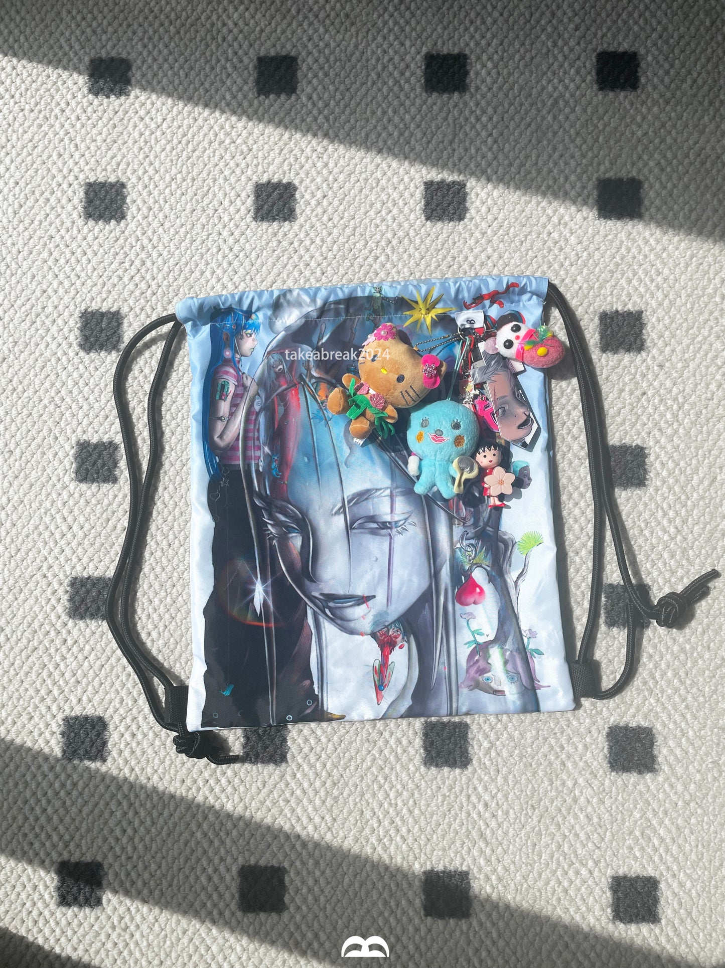 Take a Break Double-sided Waterproof Thick Canvas Sports Drawstring Bag