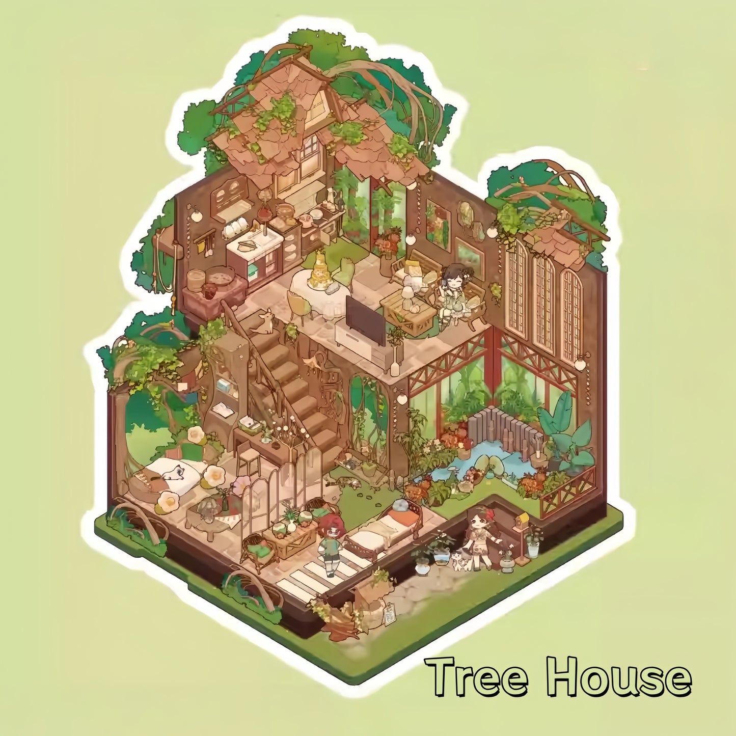 My leisure time 🏡Dwelling 3D Sticker