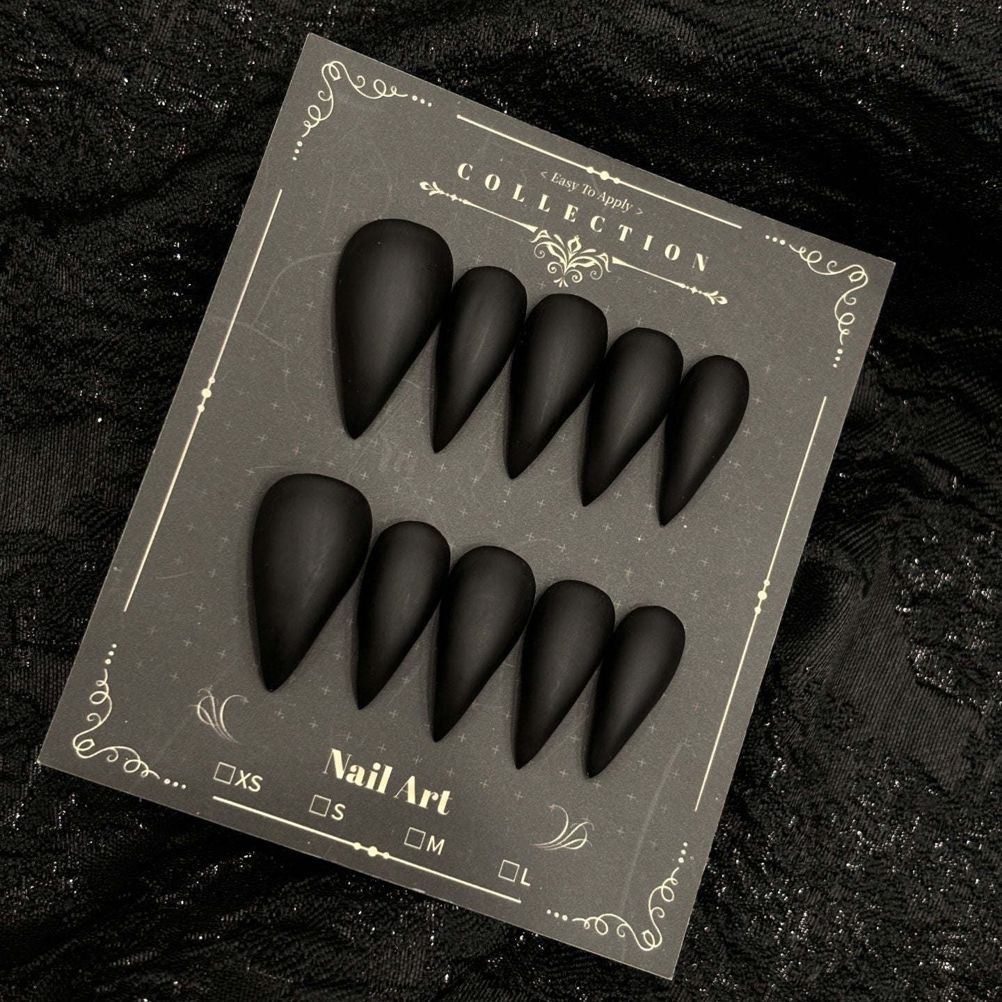 Black Dragon Claw Matte Handmade Press On Nail Set
