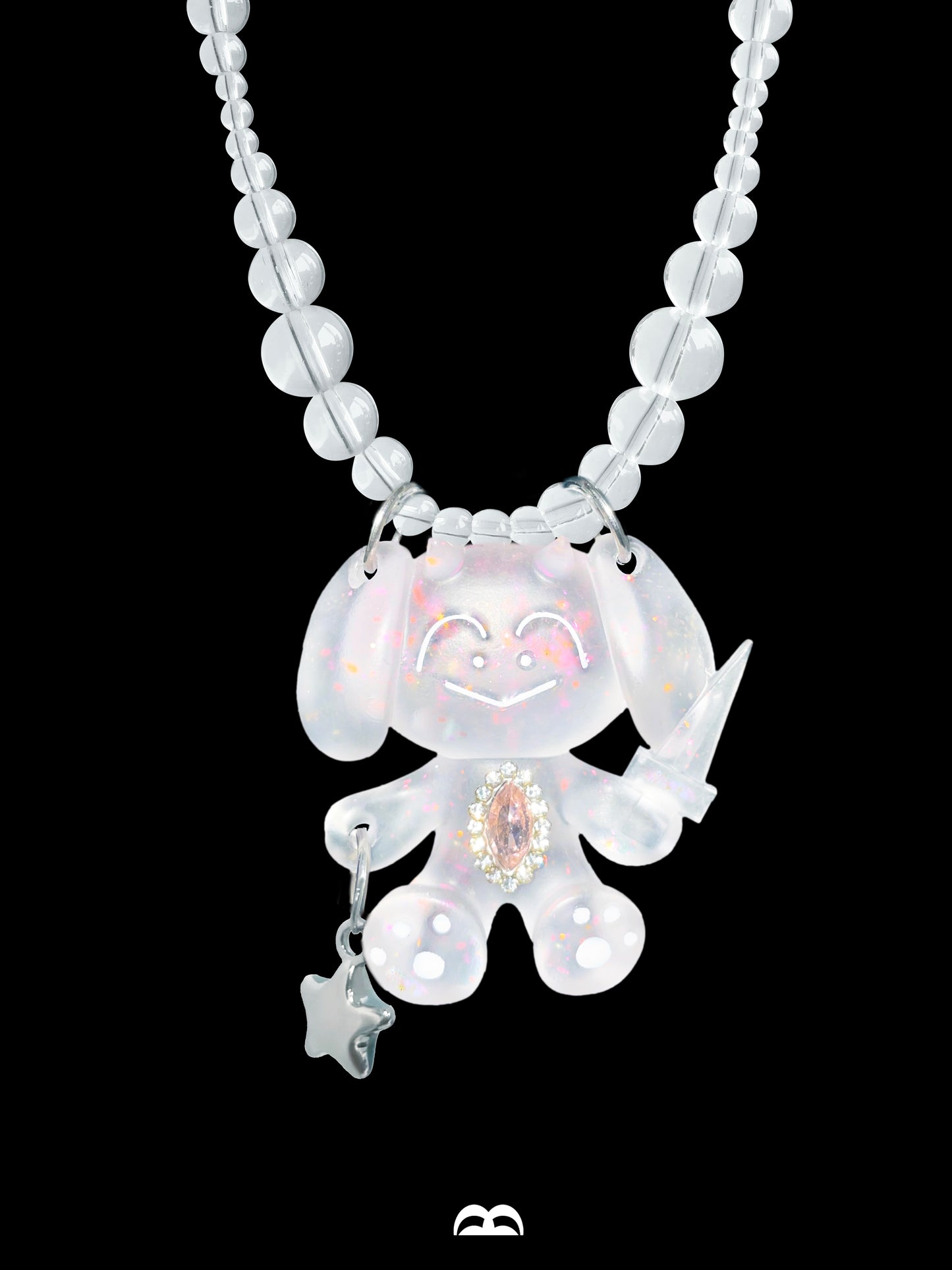 A dirty monkey The Twins Killers - Cat and Dog Agents Original Transparent Crystal Necklace