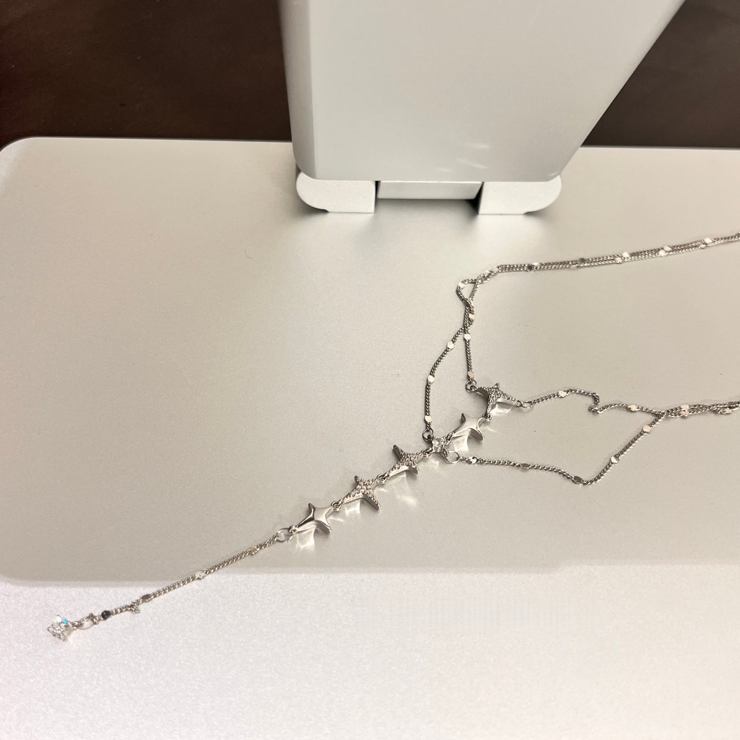 Sparkling Fishbone Starry Layered Necklace