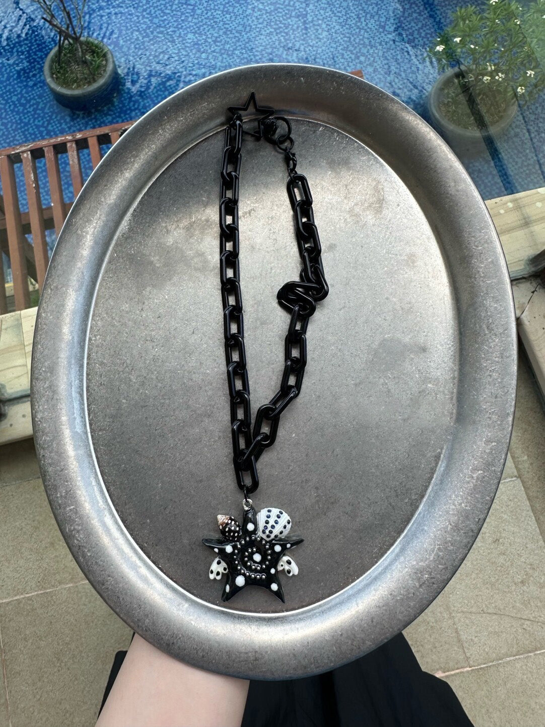 【Whispering Waves】 A Handmade Polymer Clay Necklace