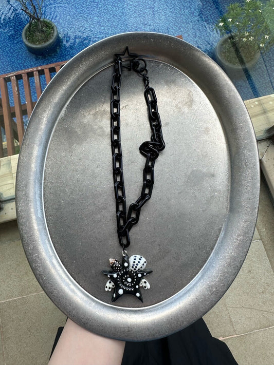 【Whispering Waves】 A Handmade Polymer Clay Necklace