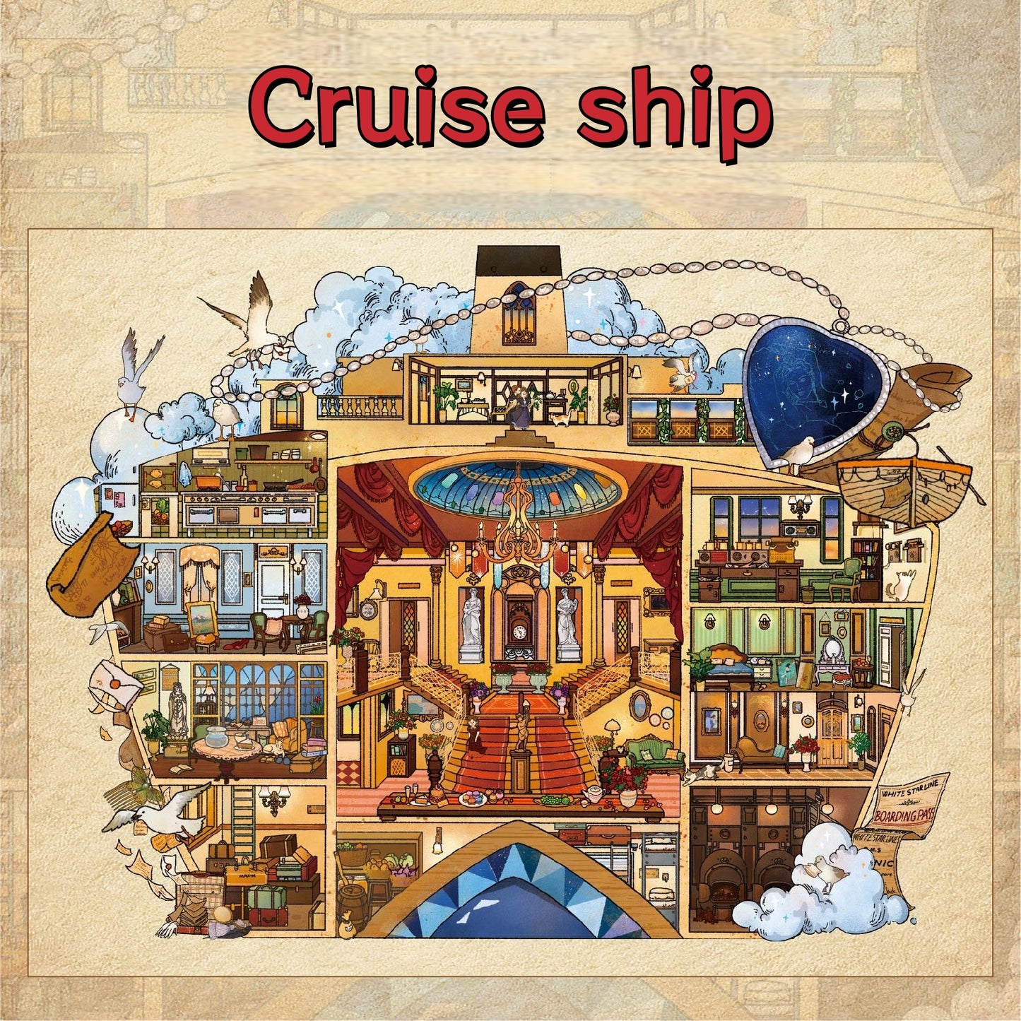 Admission Notice & Cruise ship 🔮 Magical Fantasy 3D Sticker