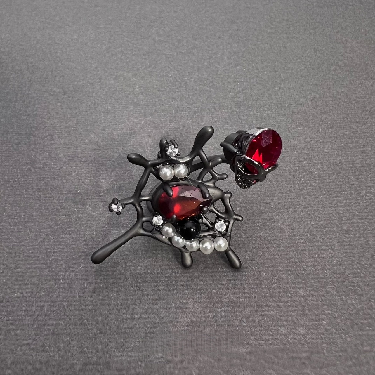 Spider Web Skull Ring