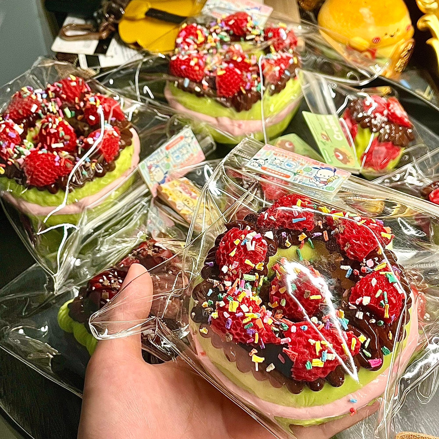 Chocolate Strawberry Bagel Stress Relief Squeeze Slow-Rising Squishy Toy