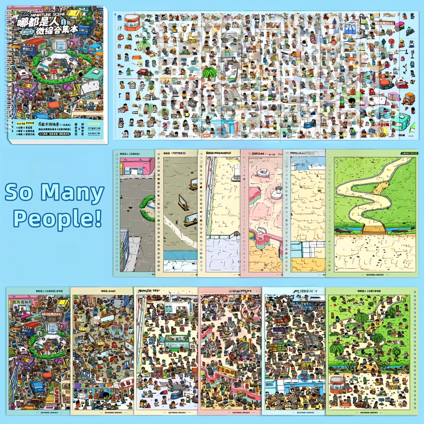 So Many People! 🏙️ Streetscape 3D Sticker Collection Book