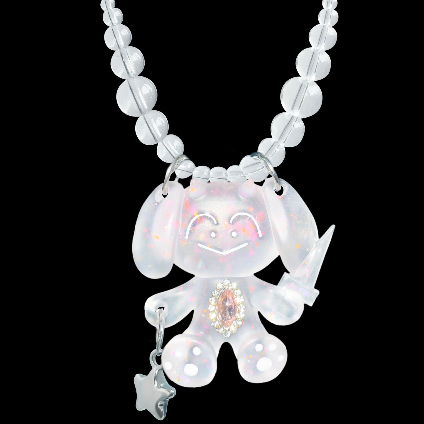 A dirty monkey The Twins Killers - Cat and Dog Agents Original Transparent Crystal Necklace