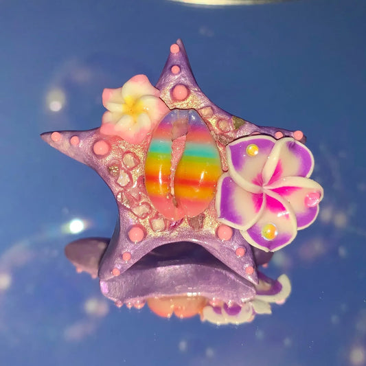【Whispering Waves】Shoreline Spark Handmade Polymer Clay Ring