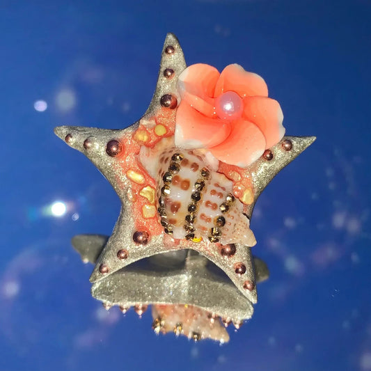 【Whispering Waves】Sun kissed Wave Handmade Polymer Clay Ring