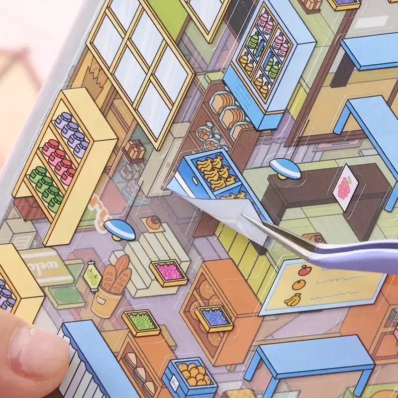 Sim Town 💰 Businesses 3D Sticker Collection Book