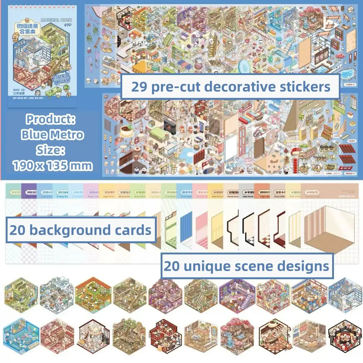 Sim Town 💰 Businesses 3D Sticker Collection Book