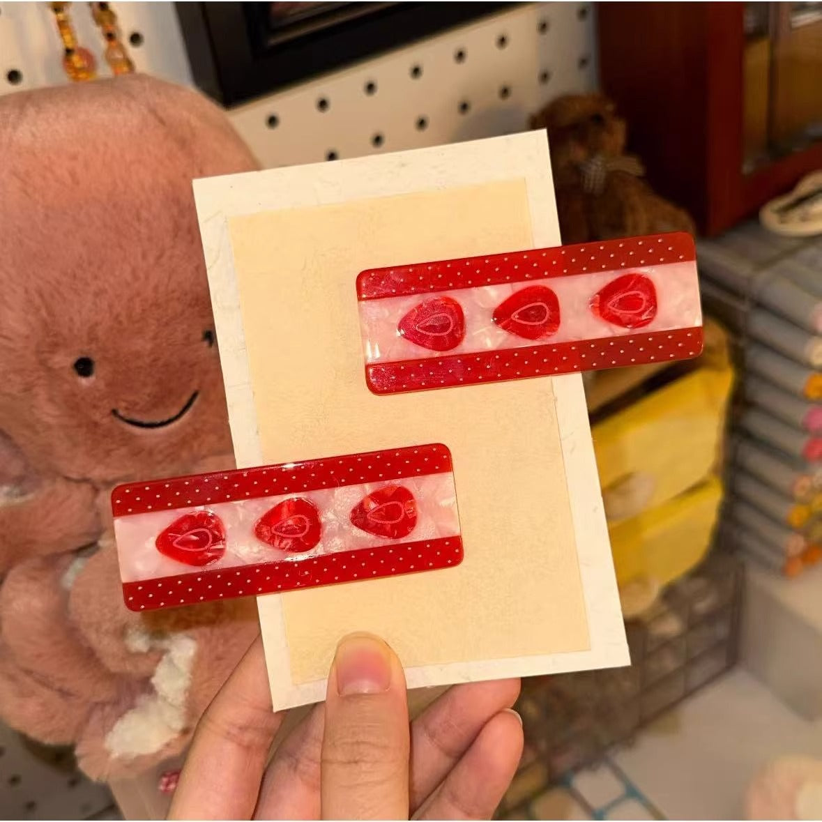 🍓Sandwich strawberry hairpin（a pair）