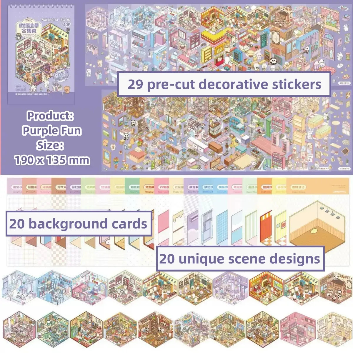Sim Town 💰 Businesses 3D Sticker Collection Book