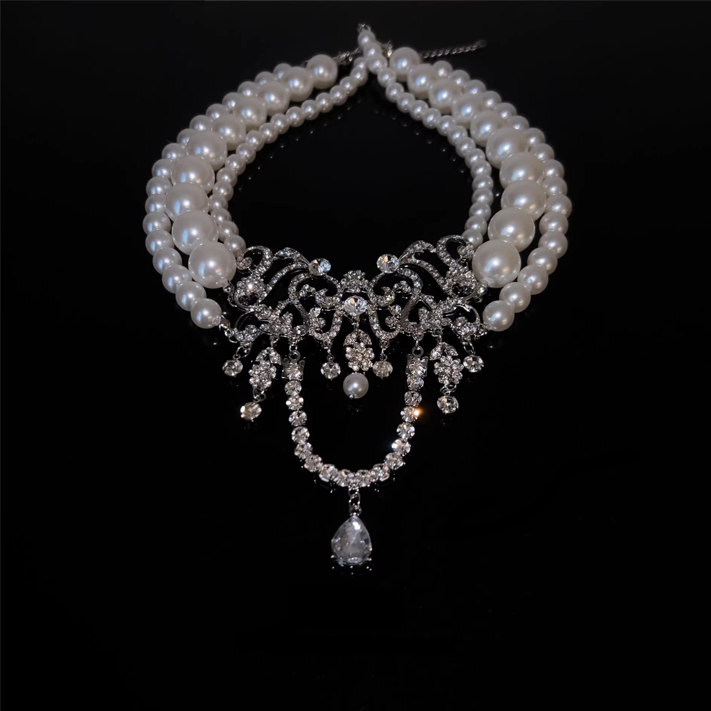 4-Strand Multi-Layer Faux Pearl Necklace