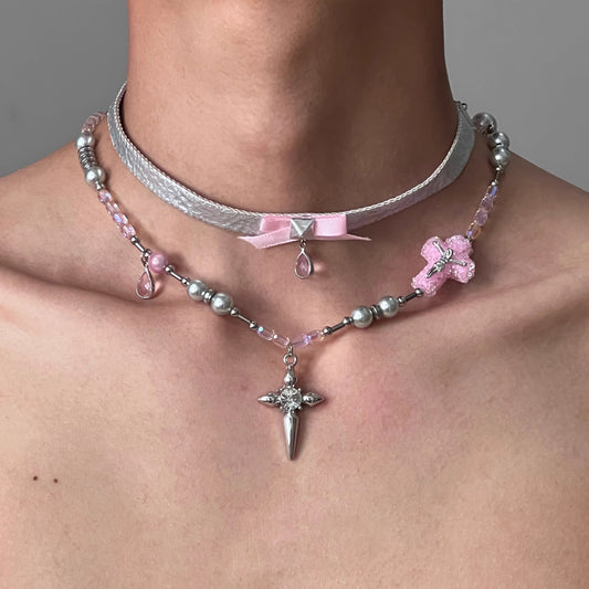Cyberpunk Cross Necklace (2-Piece Set)
