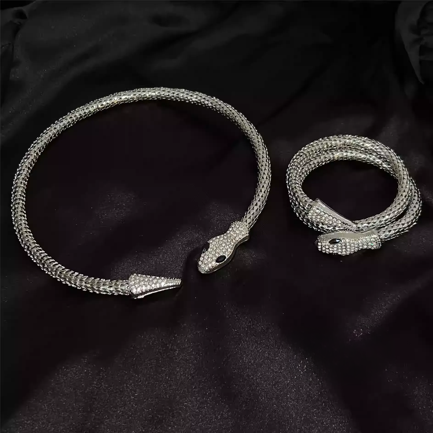 Punk Serpent Choker & Bracelet Set