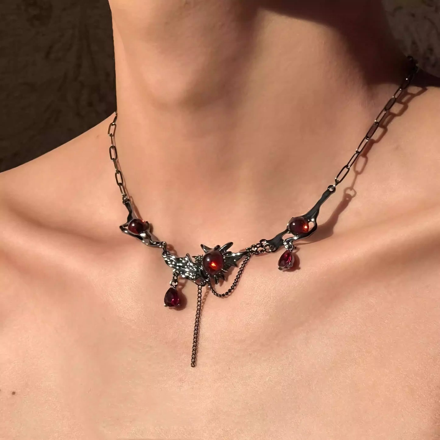 Irregular Ruby Necklace