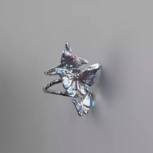 Iridescent Gradient Butterfly Ring