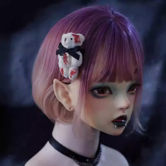 🎃Halloween Series Handmade Bow Bear Hairpin🦇