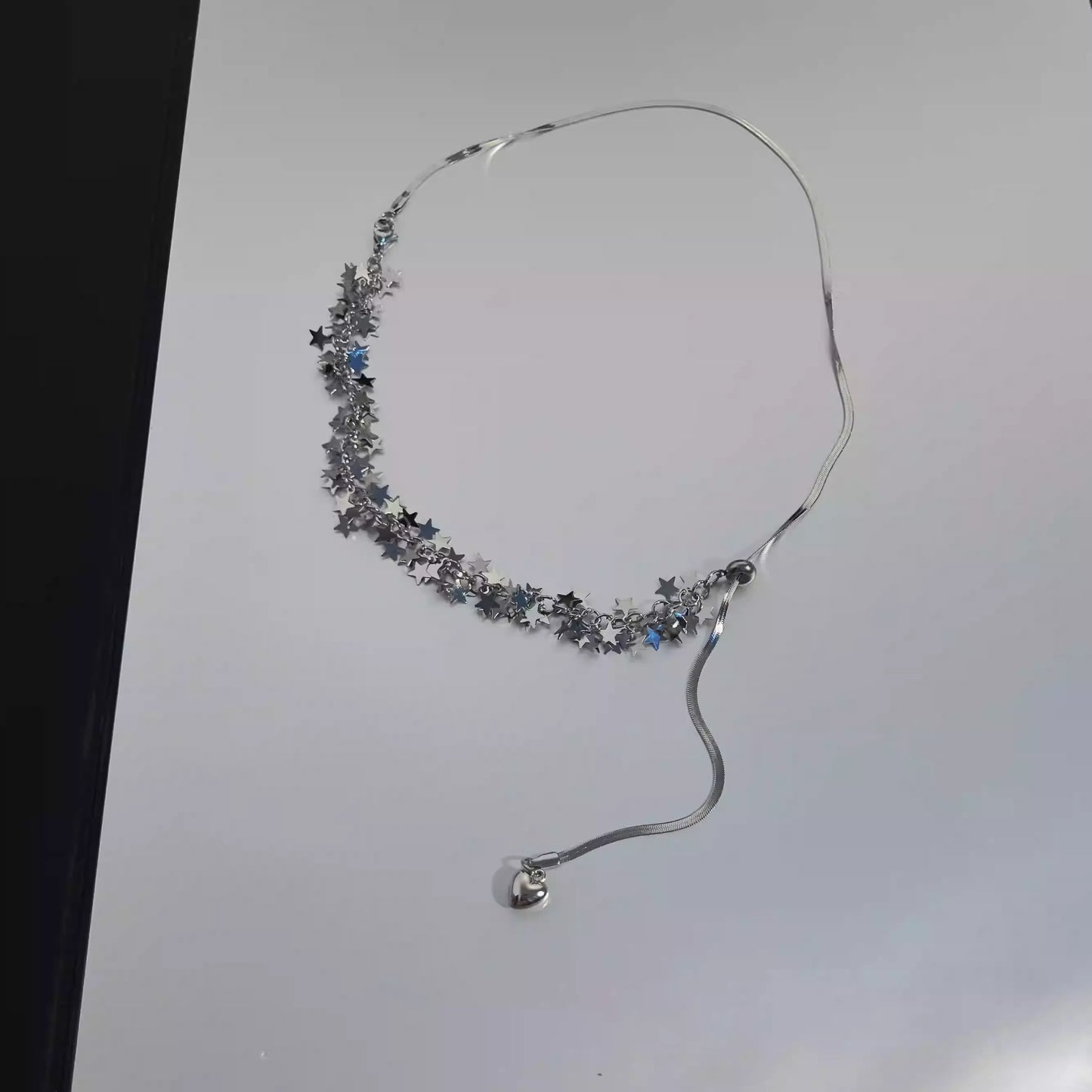 Sparkling Shattered Star Pull-On Sequin Necklace