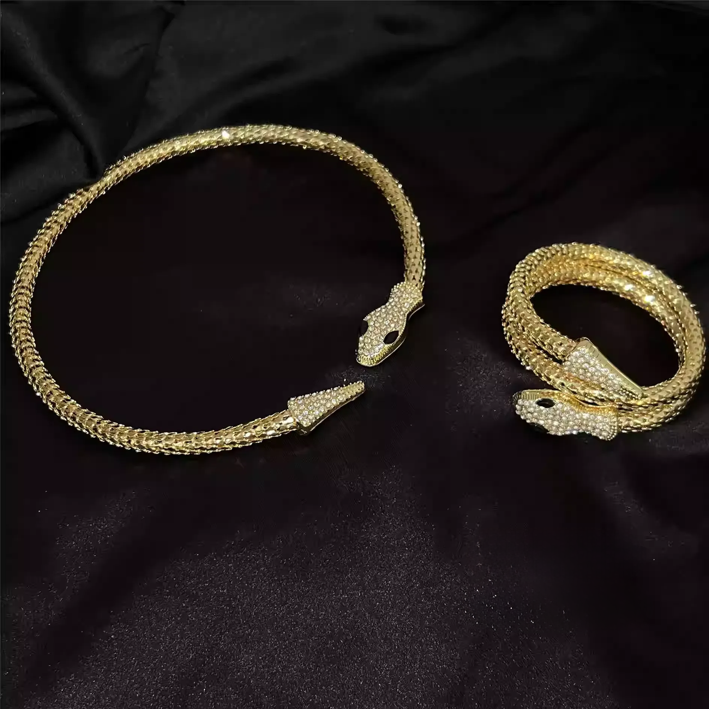 Punk Serpent Choker & Bracelet Set